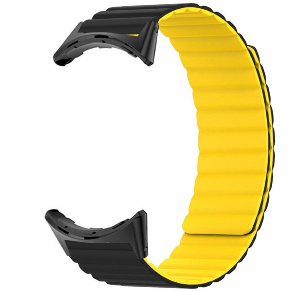 Google Pixel Watch   Pixel Watch 2 Magnetic Watch Band Adjustable Flexible Wrist Strap - Black+Yellow For Discount