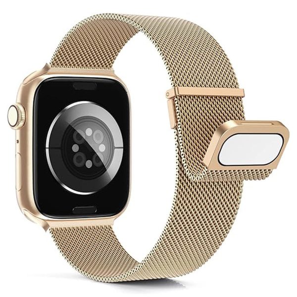 KALEBOL Apple Watch Series 41mm - 40mm - 38mm Milanese Mesh Strap Magnetic Watch Band - Rose Gold For Discount