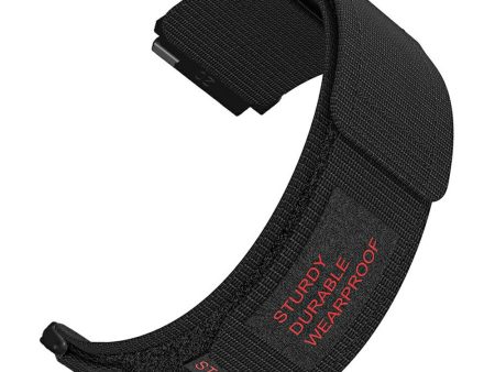 20mm Nylon Watch Band for Samsung Galaxy Watch FE 40mm   Watch7 44mm   40mm Loop Fastener Strap - Black Fashion