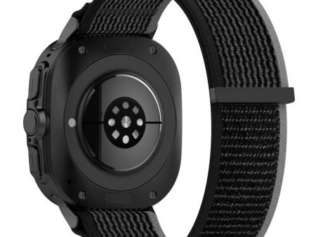 KALEBOL Samsung Galaxy Watch Ultra 47mm Watch Strap Breathable Nylon Sport Strap - Black+Grey Online now