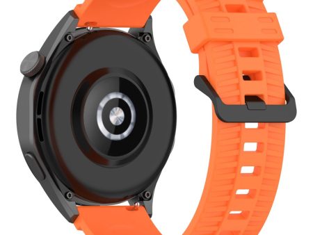 KALEBOL 22mm Silicone Strap for Huawei Watch 4   4 Pro   GT 4 46mm Tire Texture Watch Band - Orange For Cheap