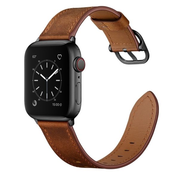 Apple Watch Series 5   4 44mm genuine leather watch band - Coffee Hot on Sale