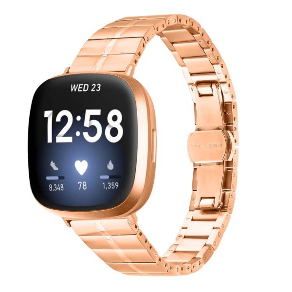 Fitbit Versa 4   Sense 2 Stainless Steel Watch Strap Wrist Band Replacement - Rose Gold Online Sale