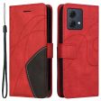 Textured Motorola Moto G84 leather case with strap - Red Discount