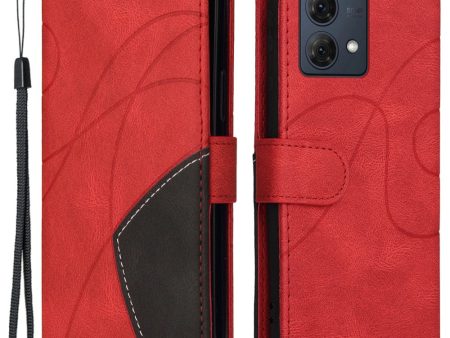 Textured Motorola Moto G84 leather case with strap - Red Discount