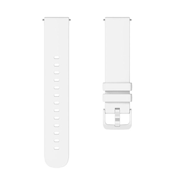 20mm Universal solid color silicone watch strap - White Fashion