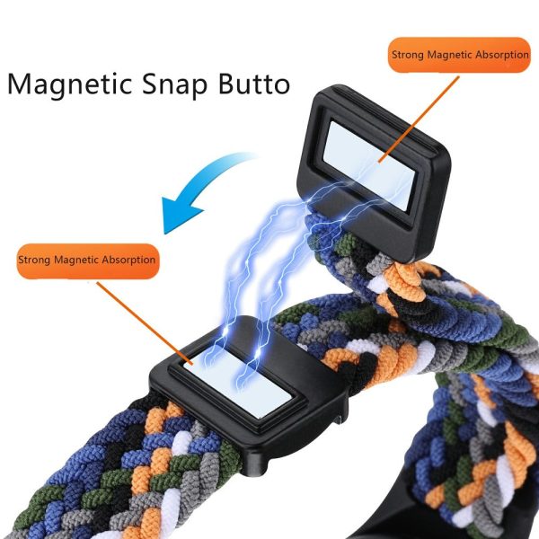 Magnetic Braided Nylon Strap Xiaomi Smart Band 8 Replacement Watch Band - Blue For Cheap