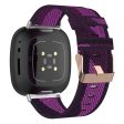 Fitbit Sense 2   Versa 4 nylon watch strap - Purple Stripe Online now