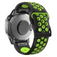 22mm dual color silicone strap for Garmin and Coros watch - Black   Green Fashion