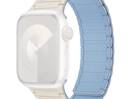 Apple Watch Series 41mm   40mm   38mm Watch Band Silicone Magnetic Strap - Antique White+Blue Supply