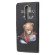 Wonderland Xiaomi Redmi Note 8 Pro flip case - Brown Bear and Warning Words Online now