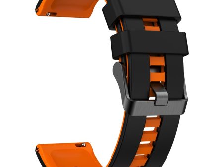 Huawei Watch 4   4 Pro   GT 4 46mm Replacement Strap 22mm Universal Silicone Watch Band - Black+Orange Fashion