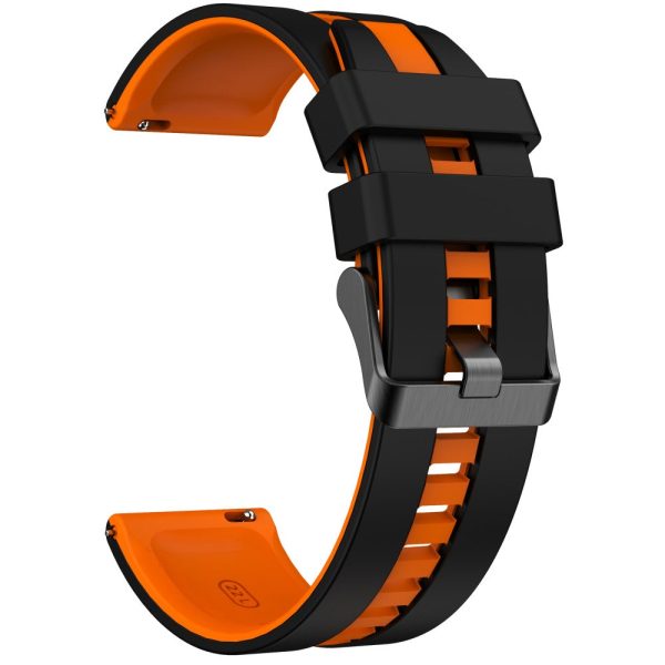 Huawei Watch 4   4 Pro   GT 4 46mm Replacement Strap 22mm Universal Silicone Watch Band - Black+Orange Fashion