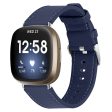 Fitbit Sense   Versa 3 cowhide genuine leather watch strap - Blue Online Sale