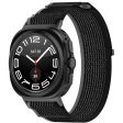 Samsung Galaxy Watch Ultra 47mm Nylon Watch Band Loop Fastener Adjustable Wrist Strap - Black+Grey Online now