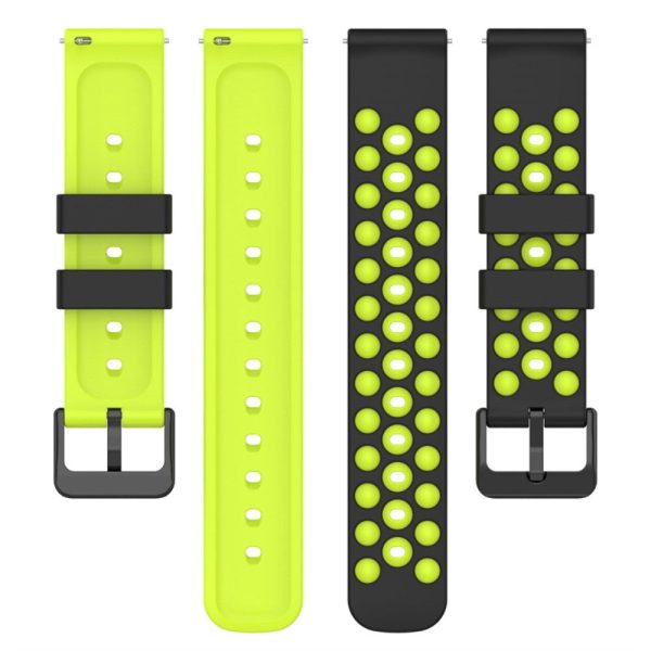 22mm Universal silicone watch strap - Black   Green Online Hot Sale