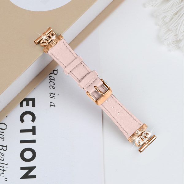 Samsung Galaxy Watch4   Watch5 Genuine Cow Leather Watchband - Pink Cheap