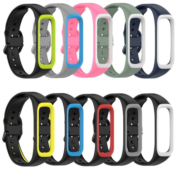 Samsung Galaxy Fit 2 bi-color silicone watch band - Black   White Sale