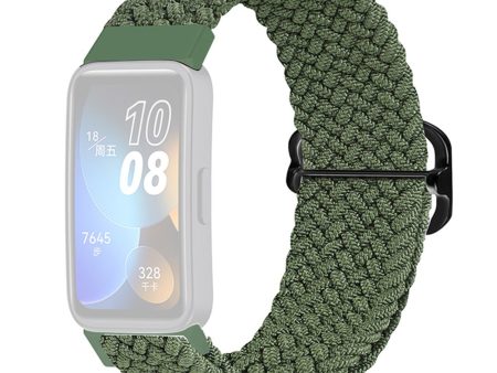 KALEBOL KLB-BZNL-001 For Huawei Band 8 Strap Adjustable Braided Nylon Watch Band - Green For Sale