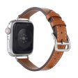 Apple Watch 40mm simple genuine leather watch strap - Brown For Discount