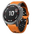 22mm dual color silicone strap for Garmin and Coros watch - Orange   Black Fashion