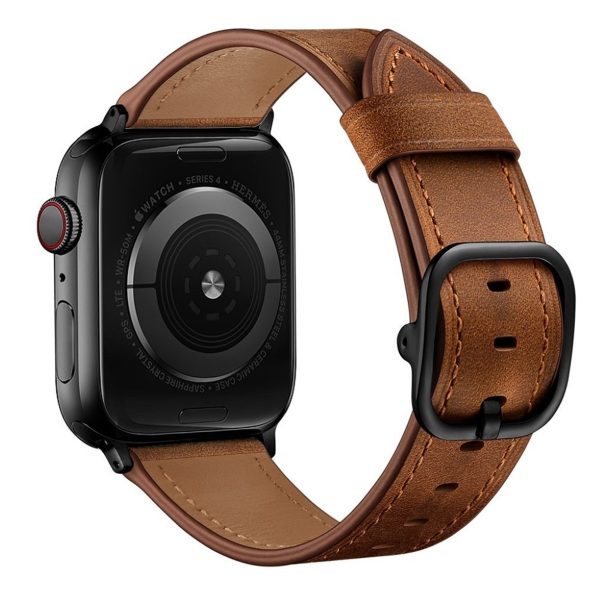 Apple Watch Series 5   4 44mm genuine leather watch band - Coffee Hot on Sale