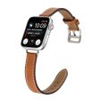 Apple Watch 40mm simple genuine leather watch strap - Brown For Discount