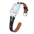 Xiaomi Smart Band 8 Pro Slim Strap Rhinestone Genuine Cow Leather Watch Band - Black Discount