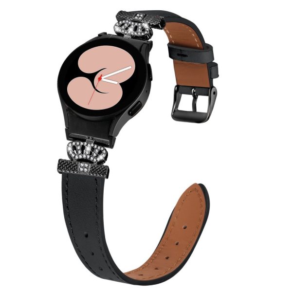 Samsung Galaxy Watch6 40mm   44mm   Watch6 Classic 43mm   47mm Watchband Connector Genuine Cow Leather Strap - Black Online