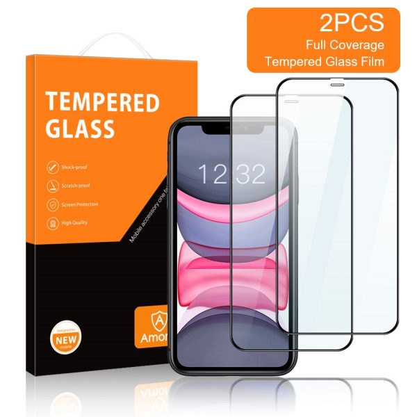 2 pcs AMORUS extra strong glass screen protector for iPhone 11 Hot on Sale