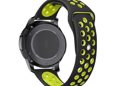 Samsung Gear S3 hollow two-tone silicone watch strap - Green   Black Online Hot Sale