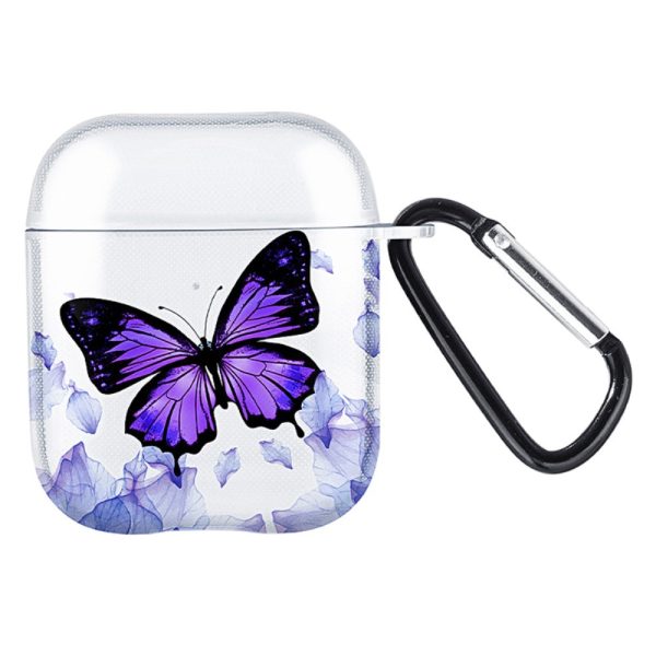 Apple AirPods with Charging Case (2016)   (2019)   AirPods with Wireless Charging Case (2019) Headset Flexible Case - Purple Butterfly   Transparent Online Sale