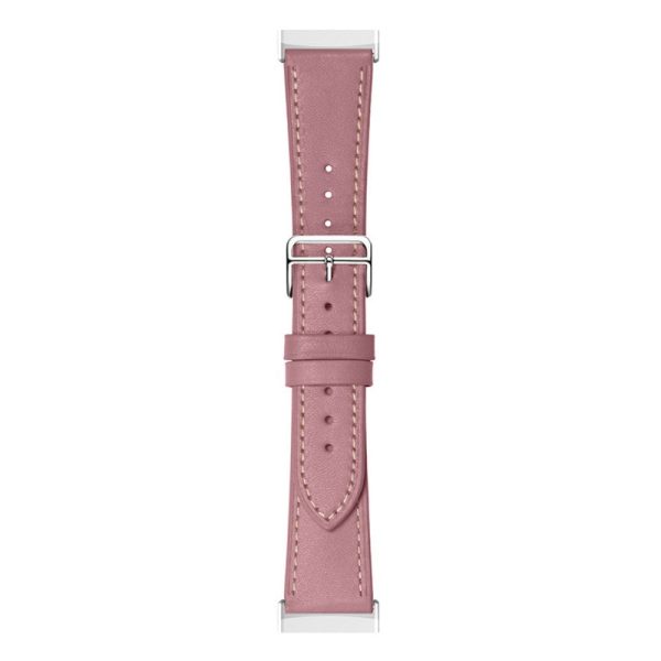 Fitbit Sense 2   Versa 4 stitching style genuine leather watch strap - Pink Online now