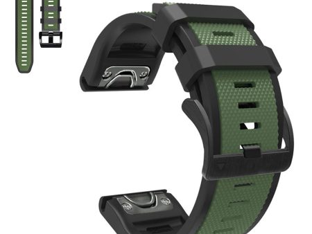 26mm dual color watch strap for Garmin watch - Army Green   Black Supply