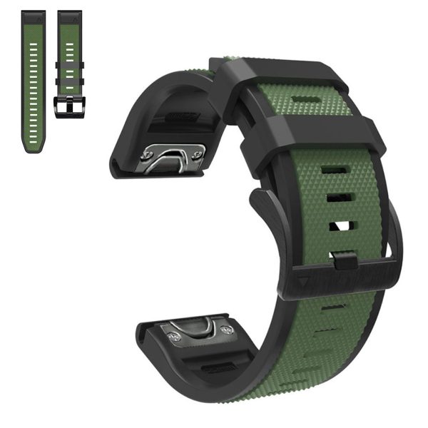 26mm dual color watch strap for Garmin watch - Army Green   Black Supply