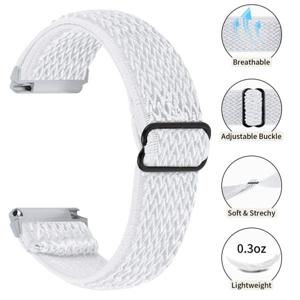 Garmin Vivomove Style   Garminmove Style 20mm Elastic Watch Strap Replacement Watchband - White Fashion