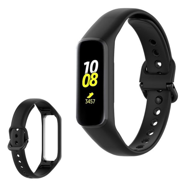 Samsung Galaxy Fit 2 simple silicone watch band - Black For Cheap