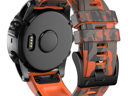 22mm silicone watch strap for Garmin and Coros watch - Camouflage Orange Online Hot Sale