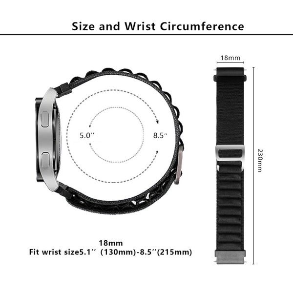 KALEBOL KLB-GSNL-001 Huawei Watch GT 4 41mm   Garmin Venu 3S 18mm Watch Strap Adjustable Nylon Loop Band - Starlight+Orange For Sale