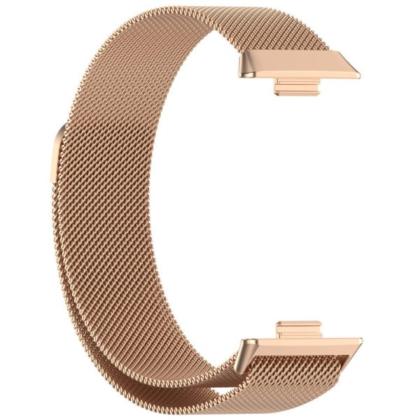 KALEBOL Huawei Watch Fit 3 Milanese Stainless Steel Watch Band Magnetic Wrist Strap - Rose Gold Hot on Sale