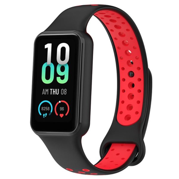 Amazfit Band 7 dual color silicone watch strap - Black   Red Online Hot Sale