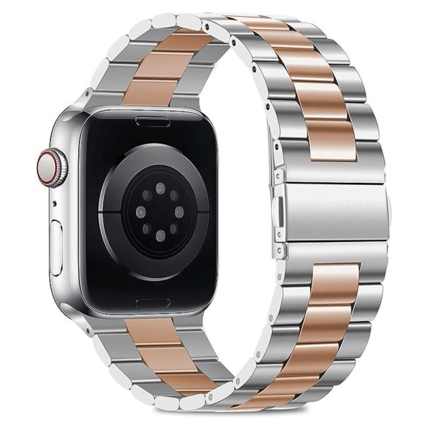 KALEBOL Apple Watch Ultra 2 Ultra 49mm   9 8 7 45mm   6 5 4 SE (2022) SE (2023) SE 44mm   3 2 1 42mm Stainless Steel Watch Strap - Silver+Rose Gold Online Sale