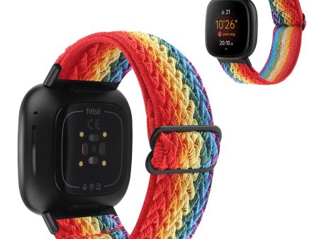 Fitbit Sense   Versa 3 nylon wave pattern watch strap - Multi-color Online Sale