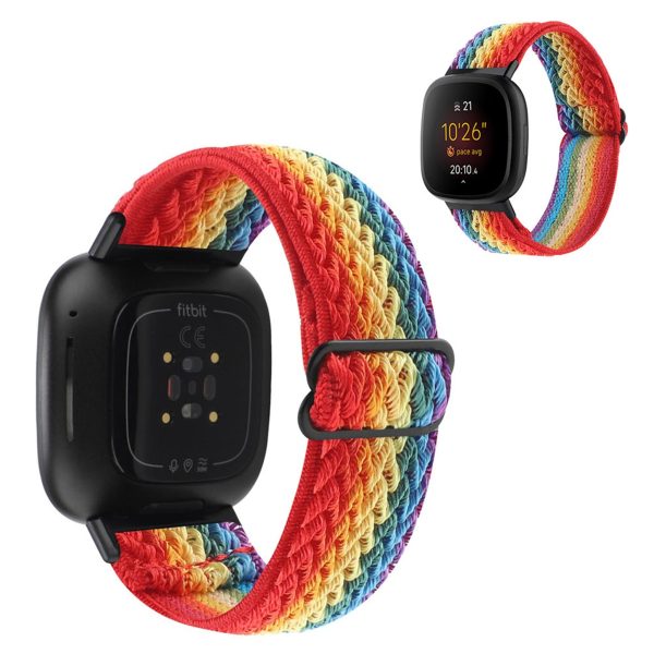 Fitbit Sense   Versa 3 nylon wave pattern watch strap - Multi-color Online Sale