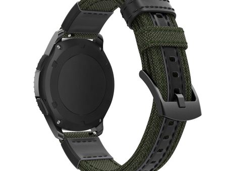 Samsung Galaxy Gear S3   S3 Frontier   Galaxy Watch 46mm genuine leather watch band - Army Green Cheap