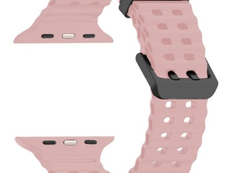 Silicone Strap for Apple Watch Series 49mm - 45mm - 44mm - 42mm Ocean Band - Rose Pink Discount