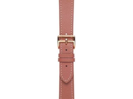 20mm Universal textured genuine leather watch strap - Deep Pink Online