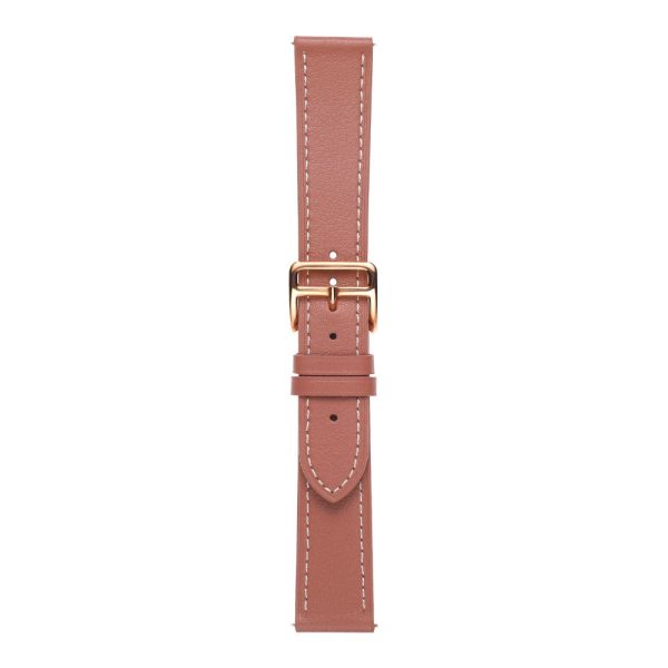 20mm Universal textured genuine leather watch strap - Deep Pink Online