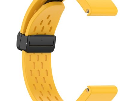 Garmin Fenix 7S   Instinct 2S   Fenix 6S   Fenix 6S Pro Breathable Strap Folding Buckle 20mm Silicone Watch Band - Yellow Online now