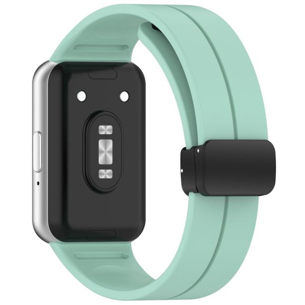 Samsung Galaxy Fit3 Silicone Watch Band Folding Buckle Sport Replacement Straps - Green Fashion